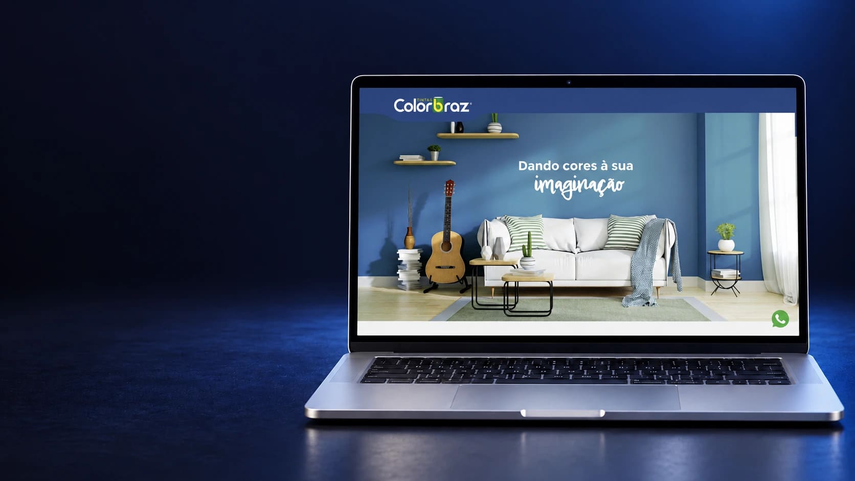 Mockup do site Colorbraz em notebook completo, a partir da página real.