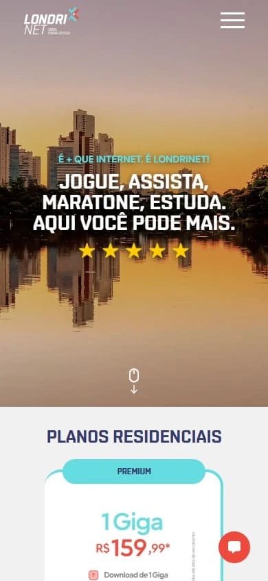 Captura real da Home de Londrinet no celular.