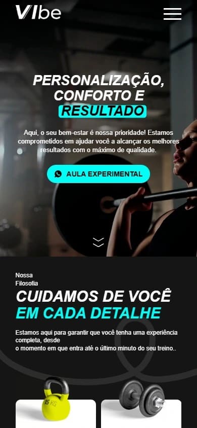 Captura real da Home de Vibe Sports no celular.