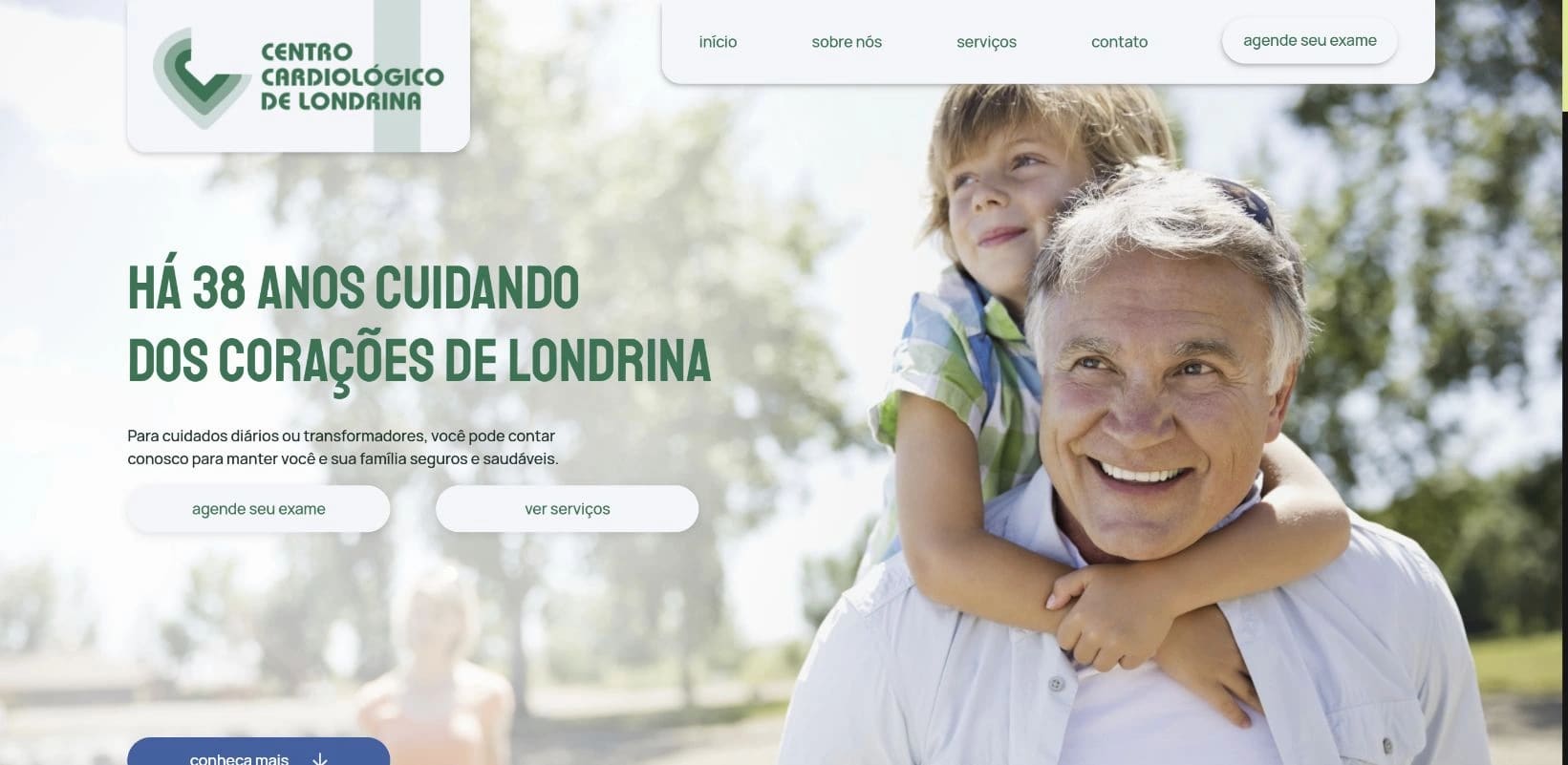 Captura real do site Centro Cardiológico de Londrina no desktop.